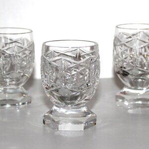 Trio of Crystal Shot Glasses | Vintage Cordial Liqueur Glasses